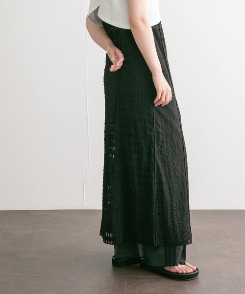 KBF（ケイビーエフ）の「ジャガードレースIラインワンピース（ワンピース・レディース・ブラック/オフホワイト・ONE）」の6枚目の写真