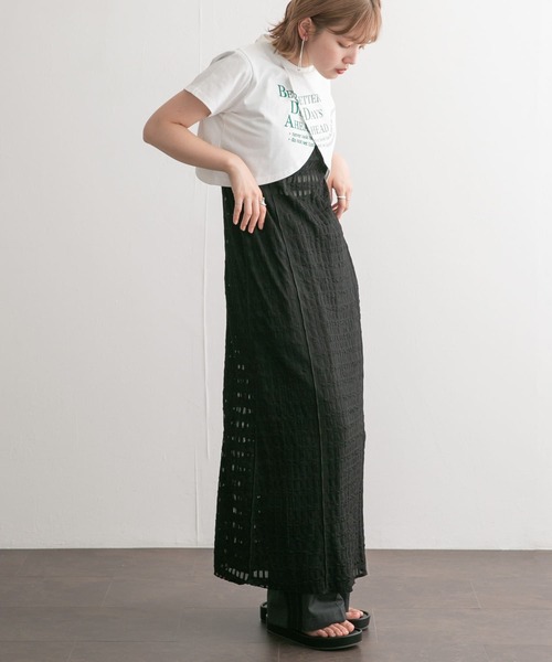 KBF（ケイビーエフ）の「ジャガードレースIラインワンピース（ワンピース・レディース・ブラック/オフホワイト・ONE）」の4枚目の写真