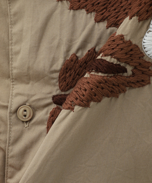 NOMA t.d.(ノーマティーディー)の「NOMA t.d. / ノーマ ティーディー Leaf H.Emb SS Shirt N37-EM03(シャツ/ブラウス・メンズ・ブラック/ボルドー/ベージュ・MEDIUM/LARGE)」の22枚目の写真