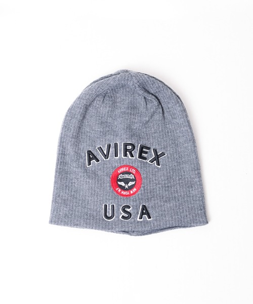 AVIREX（アヴィレックス）の「/AVIREX/ロングアクリルニットワッチ（ニットキャップ/ビーニー・メンズ・カーキ/ブラック/チャコールグレー・FREE）」の3枚目の写真