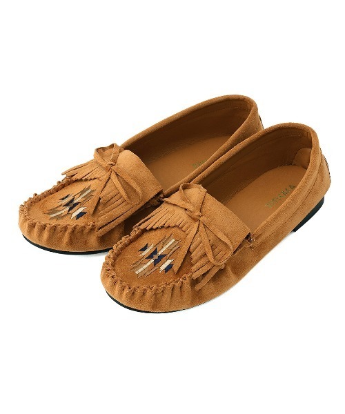 チチカカ（チチカカ）の「ネイティブ刺繍モカシンシューズ（モカシン/デッキシューズ・レディース・ボルドー/ブラウン/ベージュ・MEDIUM/LARGE）」の12枚目の写真