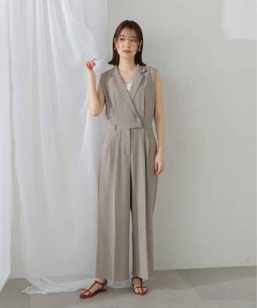 N.（N. Natural Beauty Basic）（エヌエヌナチュラルビューティーベーシック）の「◆◇テーラージャンプスーツ（つなぎ/オールインワン・レディース・ベージュ/グレー・SMALL/MEDIUM）」の19枚目の写真