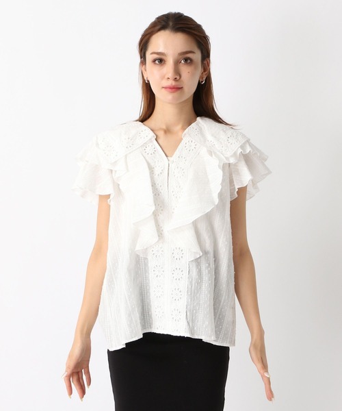 private0204 シャツ ブラウス コットン フリル 楽天市場】【店内全品20％OFFクーポン】8/11 1:59まで□袖フリル