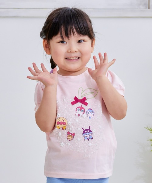 ANPANMAN KIDS COLLECTION（アンパンマンキッズコレクション）の「大きなリンゴ柄リボン付きTシャツ（Tシャツ/カットソー・キッズ・ピンク/オフホワイト・110cm/100cm/120cm/80ｃｍ/90cm）」の2枚目の写真