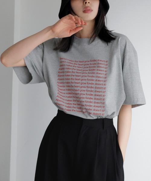 LIAN(リアン)の「メッセージプリントT(Tシャツ/カットソー・レディース・グレー/オフホワイト/ネイビー/ライトグレー・FREE)」の7枚目の写真