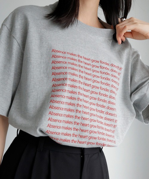 LIAN(リアン)の「メッセージプリントT(Tシャツ/カットソー・レディース・グレー/オフホワイト/ネイビー/ライトグレー・FREE)」の13枚目の写真