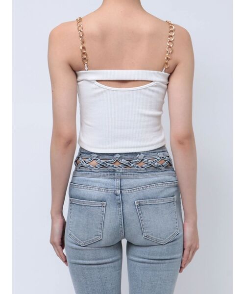 GYDA（ジェイダ）の「chainストラップテレコビスチェ（キャミソール・レディース・ピンク/その他1/オフホワイト/ブラック・FREE）」の15枚目の写真