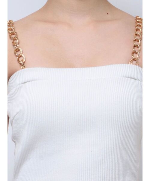 GYDA（ジェイダ）の「chainストラップテレコビスチェ（キャミソール・レディース・ピンク/その他1/オフホワイト/ブラック・FREE）」の16枚目の写真