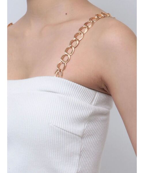 GYDA（ジェイダ）の「chainストラップテレコビスチェ（キャミソール・レディース・ピンク/その他1/オフホワイト/ブラック・FREE）」の17枚目の写真