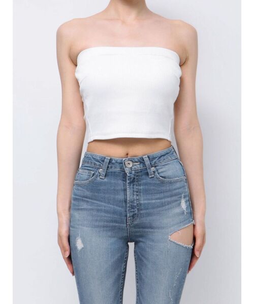 GYDA（ジェイダ）の「chainストラップテレコビスチェ（キャミソール・レディース・ピンク/その他1/オフホワイト/ブラック・FREE）」の21枚目の写真