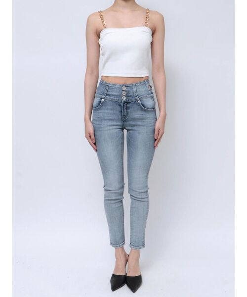 GYDA（ジェイダ）の「chainストラップテレコビスチェ（キャミソール・レディース・ピンク/その他1/オフホワイト/ブラック・FREE）」の22枚目の写真