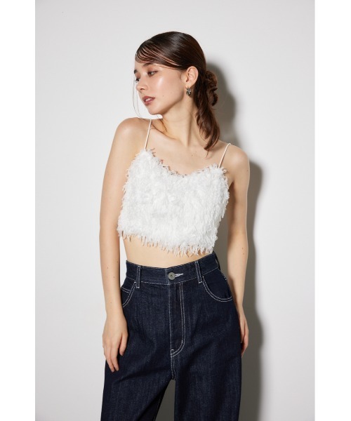 rienda（リエンダ）の「フェイクフェザービスチェ（キャミソール・レディース・ブラック/ホワイト/ブラウン・FREE）」の14枚目の写真