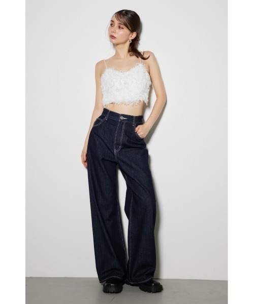 rienda（リエンダ）の「フェイクフェザービスチェ（キャミソール・レディース・ブラック/ホワイト/ブラウン・FREE）」の15枚目の写真