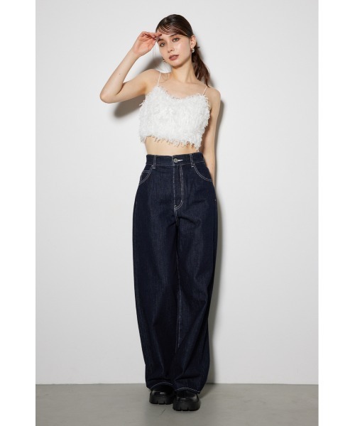 rienda（リエンダ）の「フェイクフェザービスチェ（キャミソール・レディース・ブラック/ホワイト/ブラウン・FREE）」の16枚目の写真