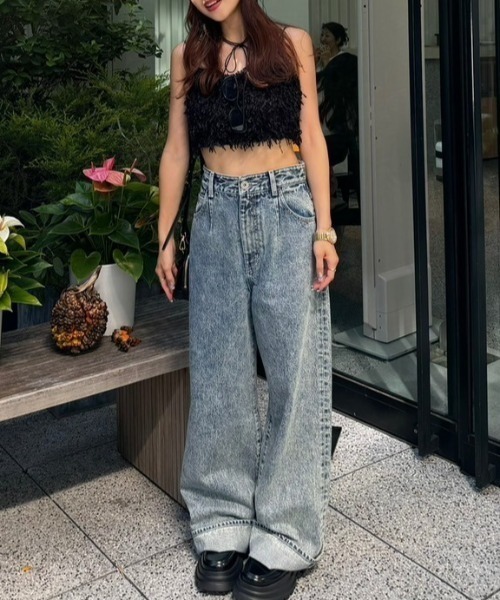 rienda（リエンダ）の「フェイクフェザービスチェ（キャミソール・レディース・ブラック/ホワイト/ブラウン・FREE）」の8枚目の写真