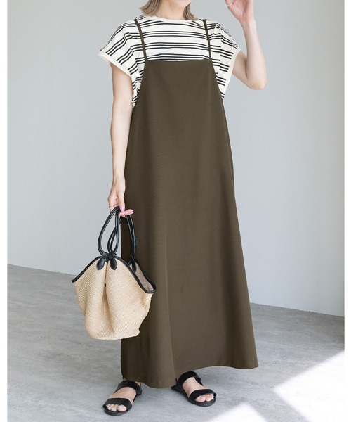 reca(レカ)の「キャミワンピース(ワンピース・レディース・カーキブラウン/ブラック・FREE)」の2枚目の写真