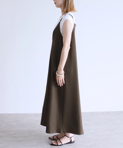 reca(レカ)の「キャミワンピース(ワンピース・レディース・カーキブラウン/ブラック・FREE)」の4枚目の写真