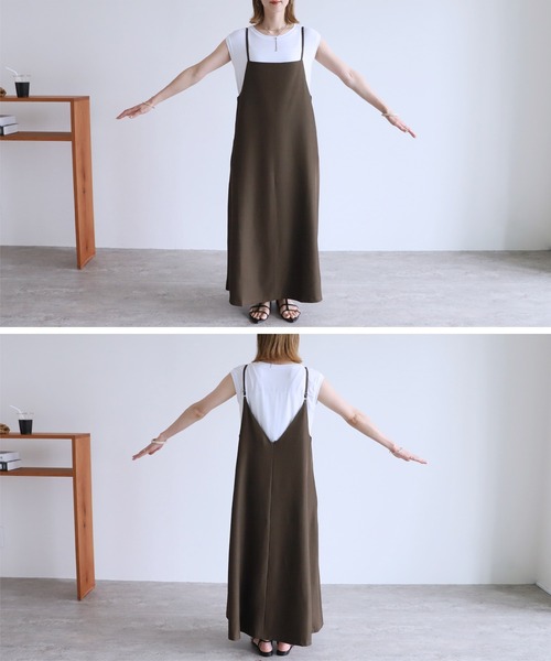 reca(レカ)の「キャミワンピース(ワンピース・レディース・カーキブラウン/ブラック・FREE)」の12枚目の写真