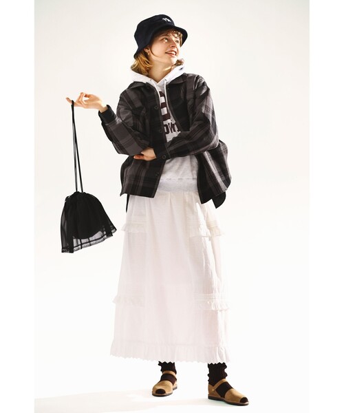 BEAMS BOY（ビームスボーイ）の「NAPRON / 別注 レース ミニ ペイシェント バッグ（トートバッグ・レディース・ホワイト/ブラック・FREE）」の4枚目の写真