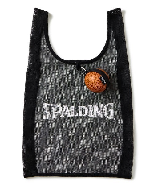 SPALDING(スポルディング)の「【SPALDING/スポルディング】ボールキャリアー/メッシュエコバッグ(エコバッグ/サブバッグ・メンズ・ライトグリーン/ブラック・FREE)」の1枚目の写真
