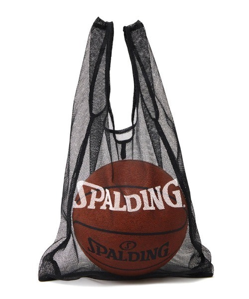 SPALDING(スポルディング)の「【SPALDING/スポルディング】ボールキャリアー/メッシュエコバッグ(エコバッグ/サブバッグ・メンズ・ライトグリーン/ブラック・FREE)」の4枚目の写真