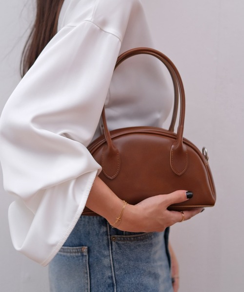 AKTE（アクテ）の「ヨーニュバッグ（ハンドバッグ・レディース・ブラウン/ブラック・FREE）」の2枚目の写真