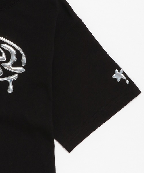 X-girl Stages（エックスガールステージス）の「立体メタリックロゴモチーフ半袖Tシャツ（Tシャツ/カットソー・キッズ・ブラック/オレンジ/オフホワイト・130cm/120cm/90cm/80ｃｍ/100cm/110cm/140cm）」の7枚目の写真