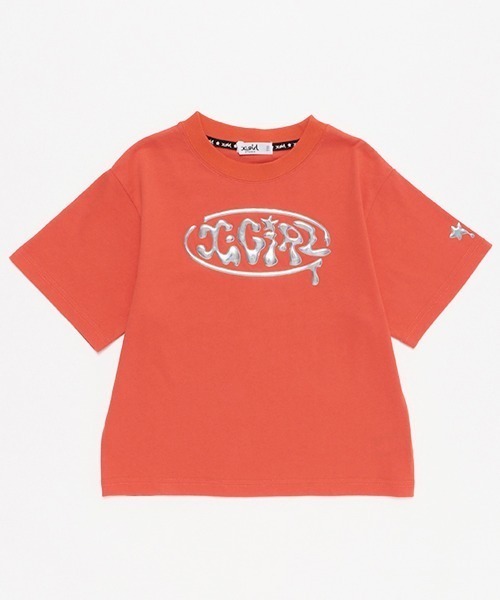 X-girl Stages（エックスガールステージス）の「立体メタリックロゴモチーフ半袖Tシャツ（Tシャツ/カットソー・キッズ・ブラック/オレンジ/オフホワイト・130cm/120cm/90cm/80ｃｍ/100cm/110cm/140cm）」の18枚目の写真