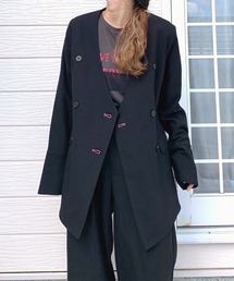 Q | 袖フレアノーカラージャケット(ノーカラージャケット)