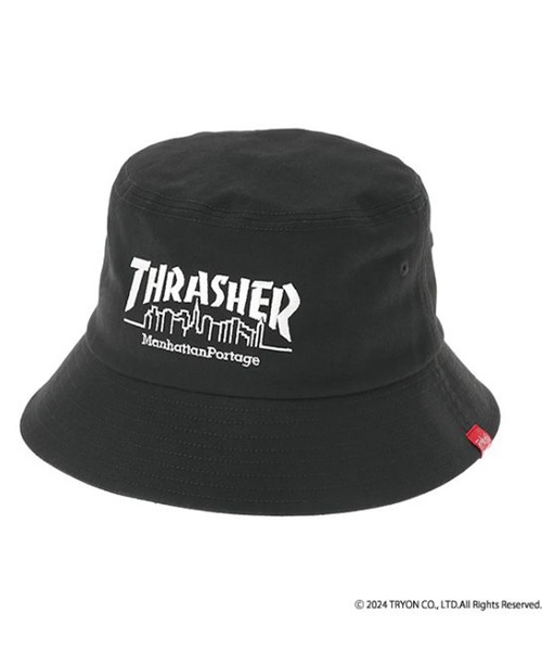 Manhattan Portage（マンハッタンポーテージ）の「Manhattan Portage/マンハッタンポーテージ ハット "THRASHERコラボレーション" BUCKET HAT MP265（ハット・メンズ・ブラック×ホワイト/ブラウン・FREE）」の2枚目の写真