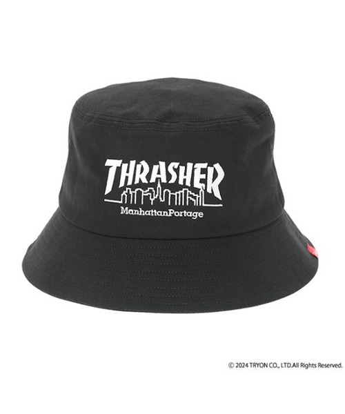 Manhattan Portage（マンハッタンポーテージ）の「Manhattan Portage/マンハッタンポーテージ ハット "THRASHERコラボレーション" BUCKET HAT MP265（ハット・メンズ・ブラック×ホワイト/ブラウン・FREE）」の7枚目の写真