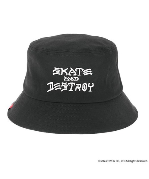 Manhattan Portage（マンハッタンポーテージ）の「Manhattan Portage/マンハッタンポーテージ ハット "THRASHERコラボレーション" BUCKET HAT MP265（ハット・メンズ・ブラック×ホワイト/ブラウン・FREE）」の8枚目の写真