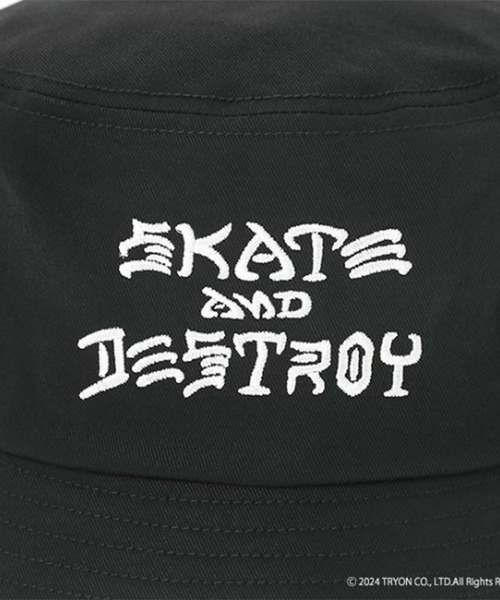 Manhattan Portage（マンハッタンポーテージ）の「Manhattan Portage/マンハッタンポーテージ ハット "THRASHERコラボレーション" BUCKET HAT MP265（ハット・メンズ・ブラック×ホワイト/ブラウン・FREE）」の17枚目の写真