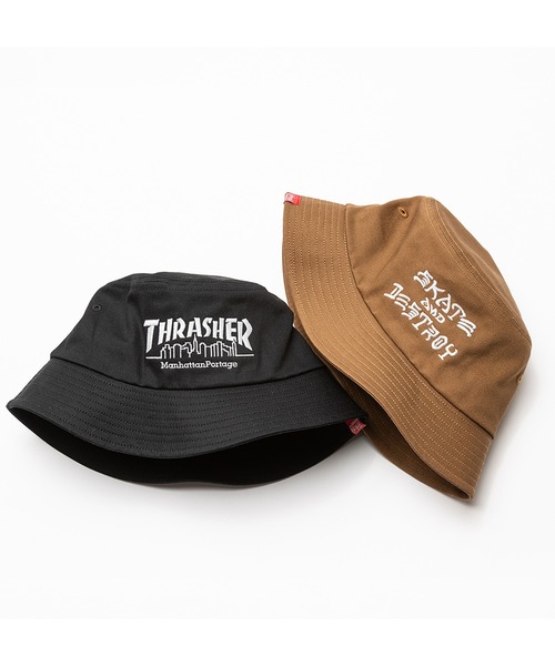 Manhattan Portage（マンハッタンポーテージ）の「Manhattan Portage/マンハッタンポーテージ ハット "THRASHERコラボレーション" BUCKET HAT MP265（ハット・メンズ・ブラック×ホワイト/ブラウン・FREE）」の12枚目の写真