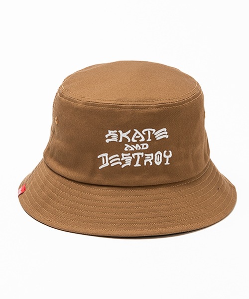 Manhattan Portage（マンハッタンポーテージ）の「Manhattan Portage/マンハッタンポーテージ ハット "THRASHERコラボレーション" BUCKET HAT MP265（ハット・メンズ・ブラック×ホワイト/ブラウン・FREE）」の6枚目の写真