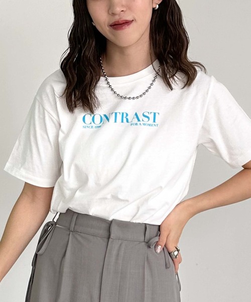 archives(アルシーヴ)の「カラーフロッキーTシャツ(Tシャツ/カットソー・レディース・ピンク/ホワイト/ブルー/オフホワイト・MEDIUM)」の2枚目の写真
