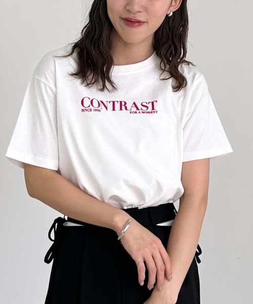 archives(アルシーヴ)の「カラーフロッキーTシャツ(Tシャツ/カットソー・レディース・ピンク/ホワイト/ブルー/オフホワイト・MEDIUM)」の1枚目の写真