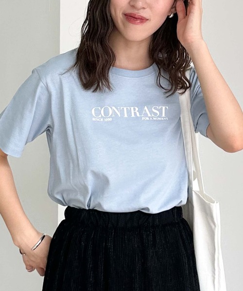 archives(アルシーヴ)の「カラーフロッキーTシャツ(Tシャツ/カットソー・レディース・ピンク/ホワイト/ブルー/オフホワイト・MEDIUM)」の3枚目の写真