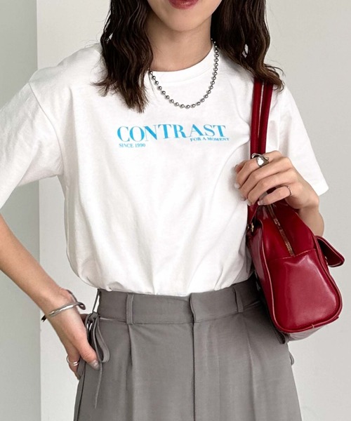 archives(アルシーヴ)の「カラーフロッキーTシャツ(Tシャツ/カットソー・レディース・ピンク/ホワイト/ブルー/オフホワイト・MEDIUM)」の5枚目の写真