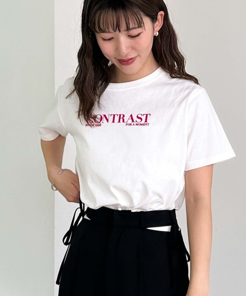 archives(アルシーヴ)の「カラーフロッキーTシャツ(Tシャツ/カットソー・レディース・ピンク/ホワイト/ブルー/オフホワイト・MEDIUM)」の11枚目の写真