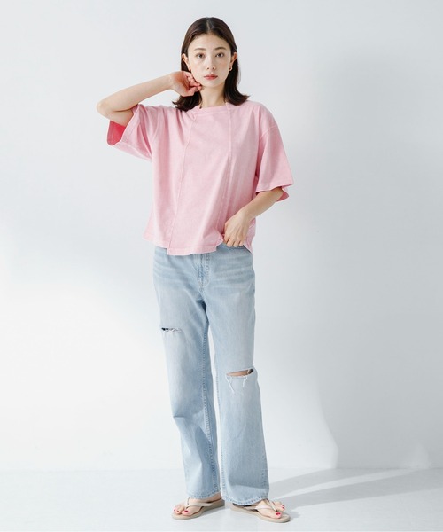 URBAN RESEARCH Sonny Label（アーバンリサーチサニーレーベル）の「USEDLIKEニュアンスフェードカラープルオーバー（Tシャツ/カットソー・レディース・チャコールグレー/ミント/ピンク・FREE）」の8枚目の写真