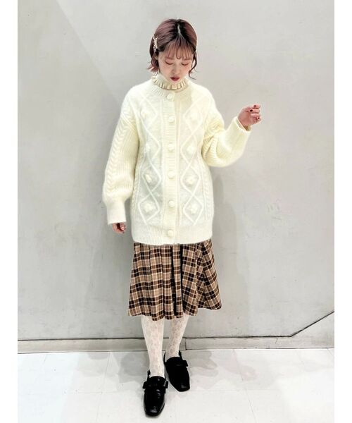 merry jenny（メリージェニー）の「チェックレースプリーツスカート（スカート・レディース・ブラック/ブラウン・FREE）」の5枚目の写真