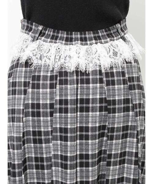 merry jenny（メリージェニー）の「チェックレースプリーツスカート（スカート・レディース・ブラック/ブラウン・FREE）」の8枚目の写真