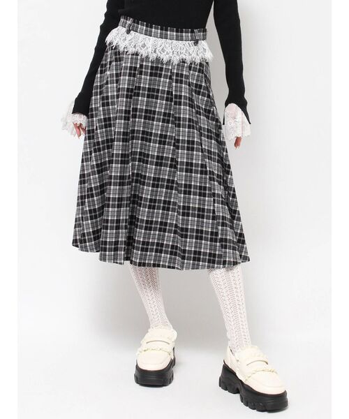 merry jenny（メリージェニー）の「チェックレースプリーツスカート（スカート・レディース・ブラック/ブラウン・FREE）」の14枚目の写真
