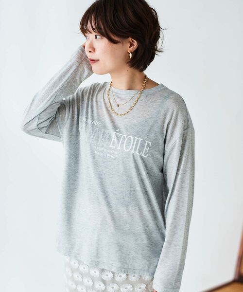 le.coeur blanc(ルクールブラン)の「BONNE ETOILE ロンTEE(Tシャツ/カットソー・レディース・オフホワイト/ライトグレー/ダークグレー・38)」の6枚目の写真