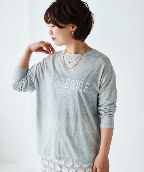 le.coeur blanc(ルクールブラン)の「BONNE ETOILE ロンTEE(Tシャツ/カットソー・レディース・オフホワイト/ライトグレー/ダークグレー・38)」の7枚目の写真