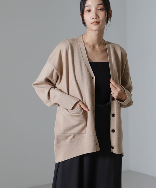 NANO universe（ナノユニバース）の「モチッと毛玉抑制ニットカーディガン（セットアップ可）（カーディガン/ボレロ・レディース・ベージュ/ブラック/グレー・FREE）」の21枚目の写真