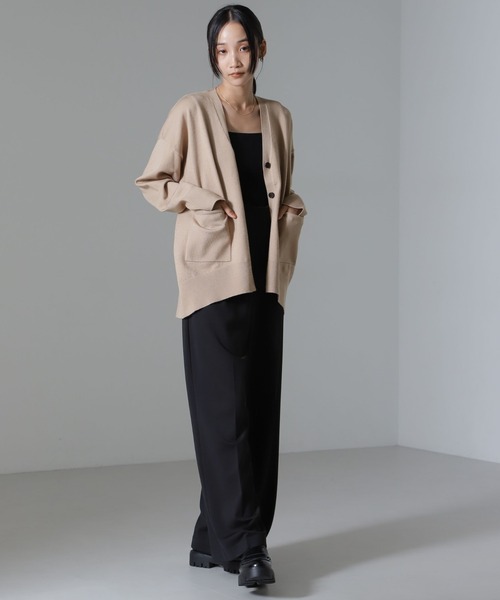 NANO universe（ナノユニバース）の「モチッと毛玉抑制ニットカーディガン（セットアップ可）（カーディガン/ボレロ・レディース・ベージュ/ブラック/グレー・FREE）」の14枚目の写真