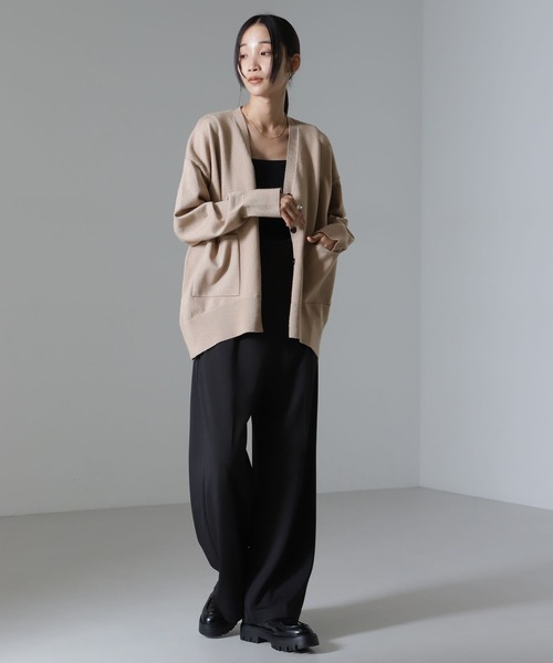 NANO universe（ナノユニバース）の「モチッと毛玉抑制ニットカーディガン（セットアップ可）（カーディガン/ボレロ・レディース・ベージュ/ブラック/グレー・FREE）」の15枚目の写真