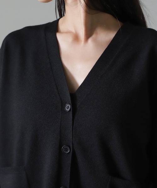 NANO universe（ナノユニバース）の「モチッと毛玉抑制ニットカーディガン（セットアップ可）（カーディガン/ボレロ・レディース・ベージュ/ブラック/グレー・FREE）」の7枚目の写真